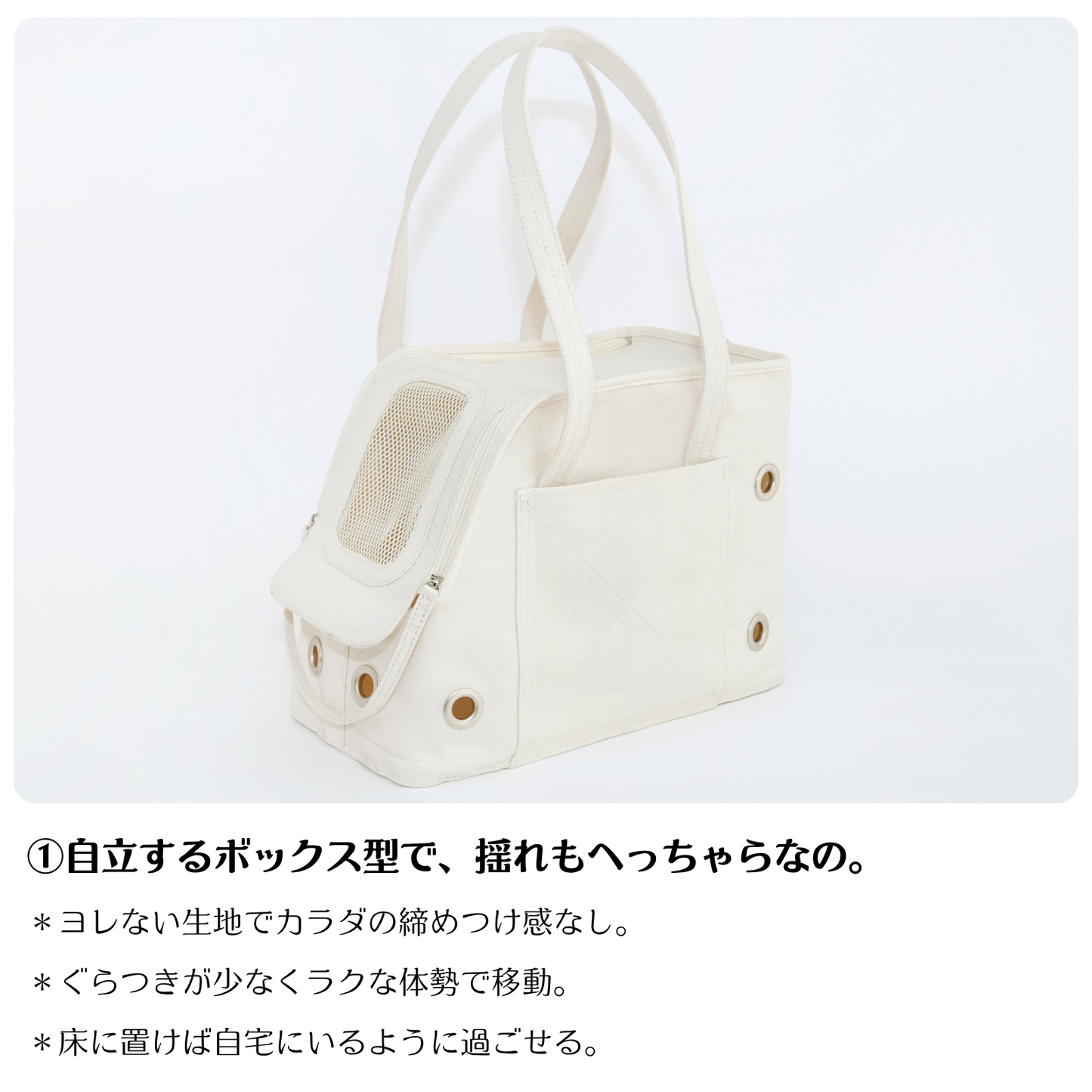ほっこり巣穴キャリーバッグ：キナリ色
